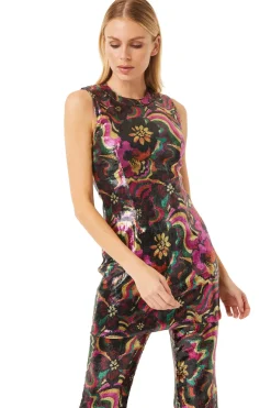 MISA Los Angeles Wedding Guest|Mini>EDIE DRESS Floragroovesequin