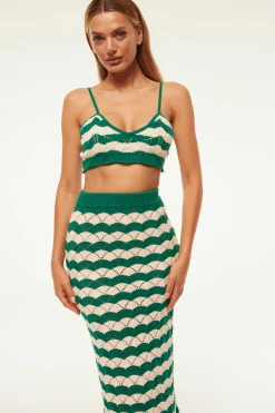 MISA Los Angeles Knits|Matching Sets>EIDA BRALETTE Emeraldstripe