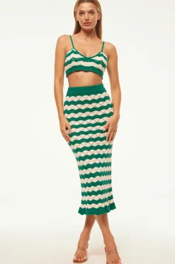 MISA Los Angeles Knits|Matching Sets>EIDA BRALETTE Emeraldstripe