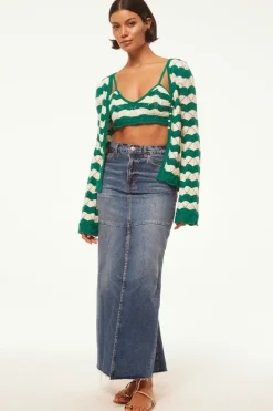 MISA Los Angeles Knits|Matching Sets>EIDA BRALETTE Emeraldstripe