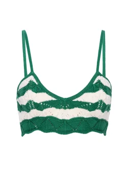 MISA Los Angeles Knits|Matching Sets>EIDA BRALETTE Emeraldstripe