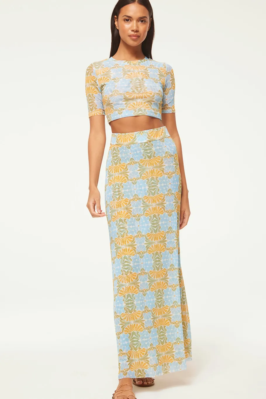 MISA Los Angeles Matching Sets|Jersey & Mesh>EKAT SKIRT Citrusslice