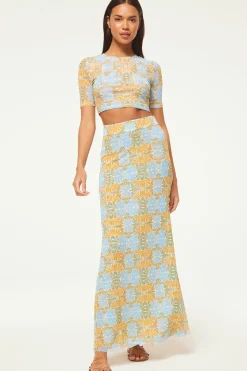 MISA Los Angeles Matching Sets|Jersey & Mesh>EKAT SKIRT Citrusslice