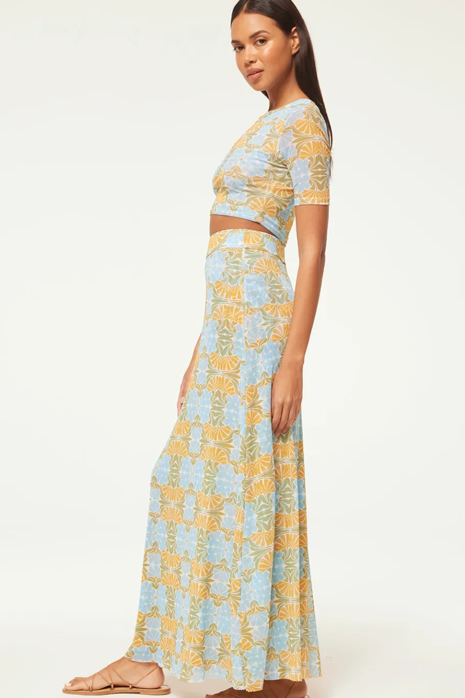 MISA Los Angeles Matching Sets|Jersey & Mesh>EKAT SKIRT Citrusslice