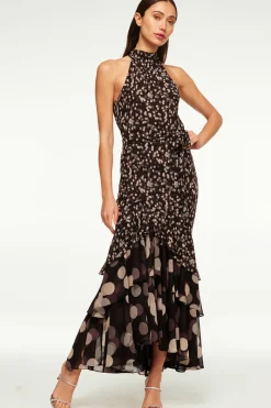 MISA Los Angeles Wedding Guest|Midi>ELIANA DRESS Polkadotmix