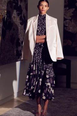 MISA Los Angeles Wedding Guest|Midi>ELIANA DRESS Polkadotmix