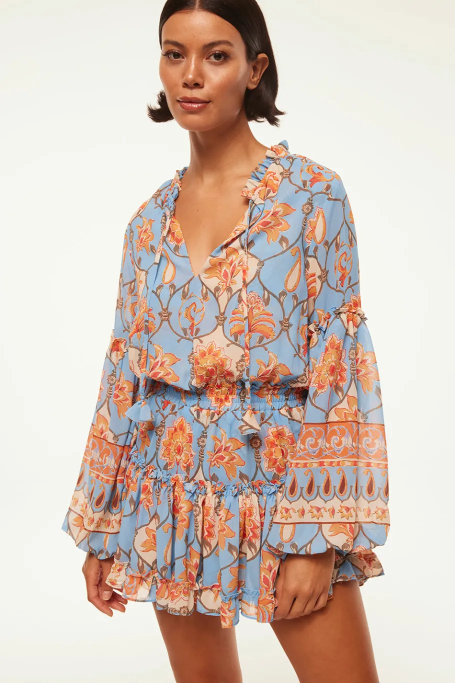 MISA Los Angeles Long-sleeve|Misa Classics>ELISABETTA DRESS Cagedfloral