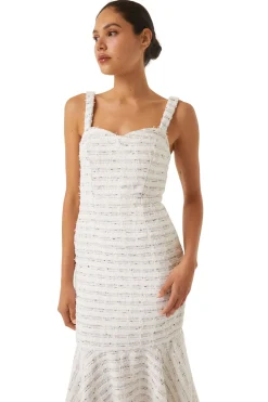MISA Los Angeles Wedding Guest|Midi>ELKE DRESS Winterwhite