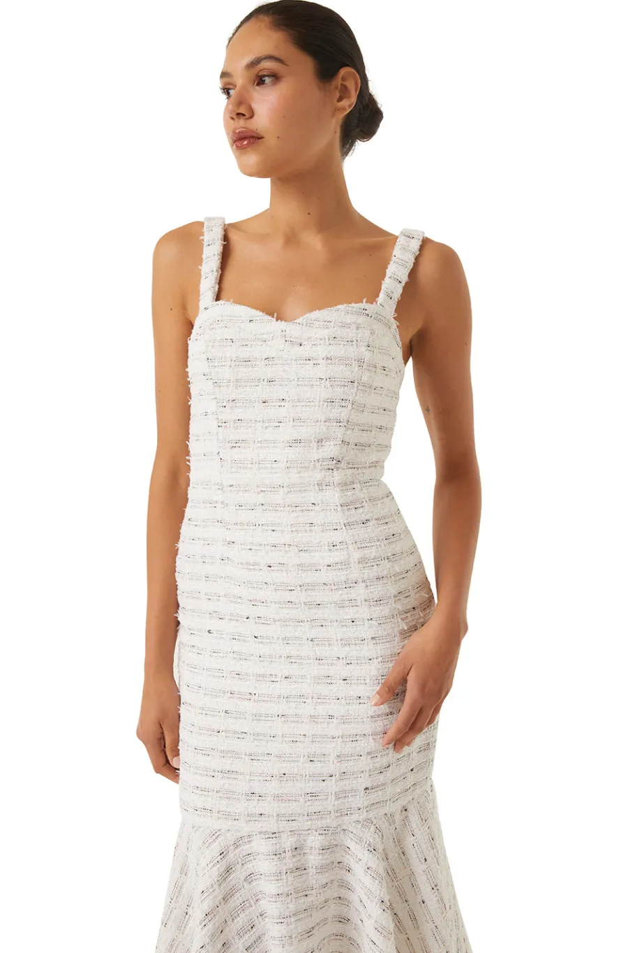 MISA Los Angeles Wedding Guest|Midi>ELKE DRESS Winterwhite