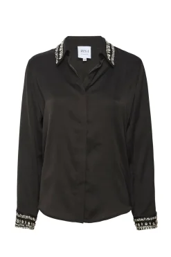 MISA Los Angeles Matching Sets|Tops>ELLIE TOP Blacksatin