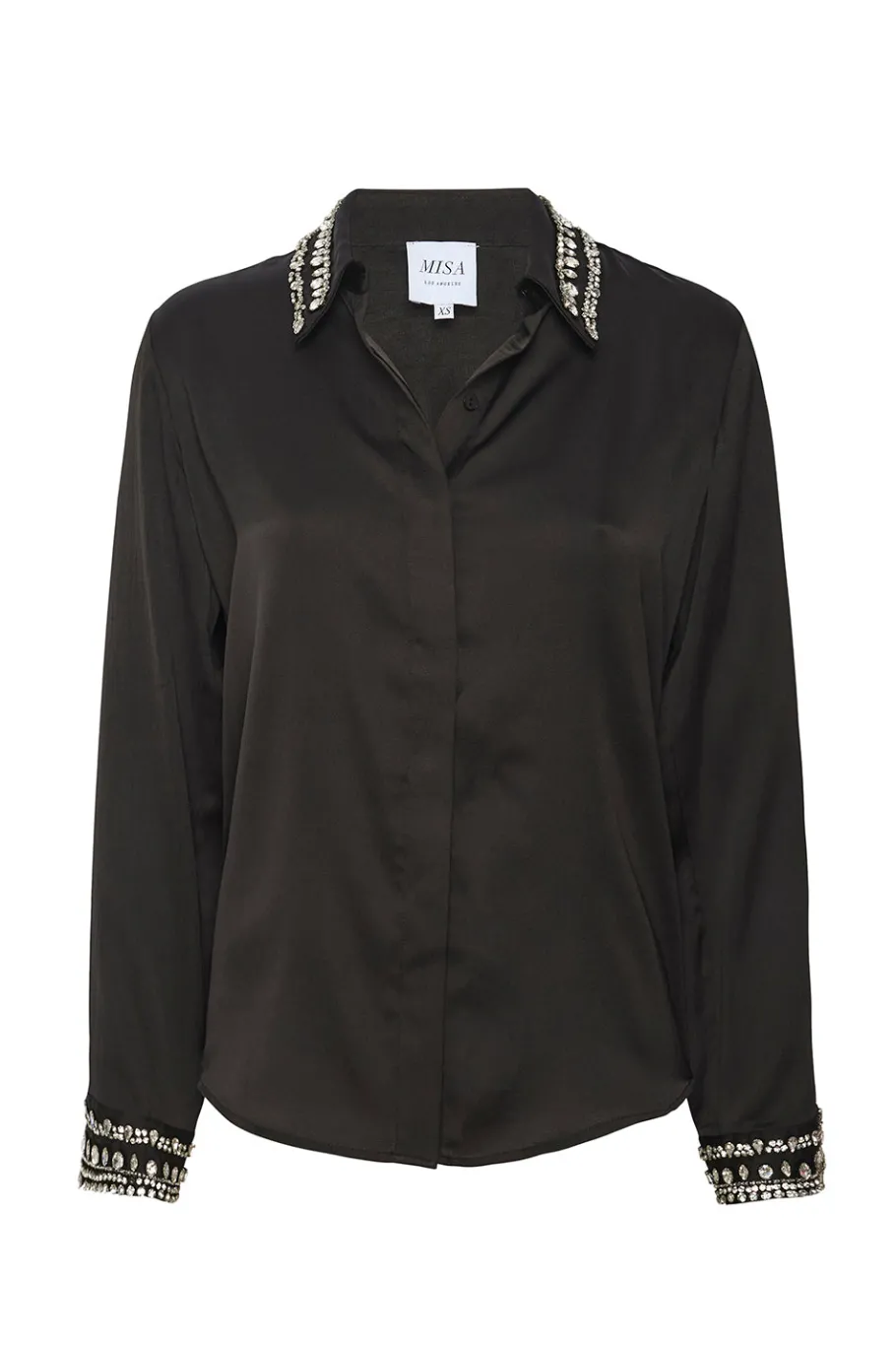 MISA Los Angeles Matching Sets|Tops>ELLIE TOP Blacksatin