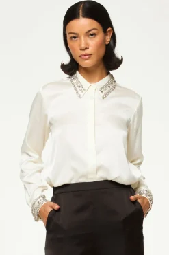 MISA Los Angeles Matching Sets|Tops>ELLIE TOP Ivorysatin