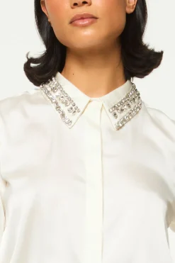 MISA Los Angeles Matching Sets|Tops>ELLIE TOP Ivorysatin