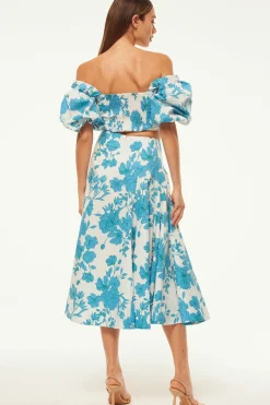 MISA Los Angeles Honeymoon|Matching Sets>EMMA SKIRT Turquoiseflorapoplin