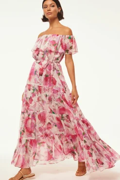 MISA Los Angeles Wedding Guest|Maxi>ESTELLA DRESS Gardenfuchsia