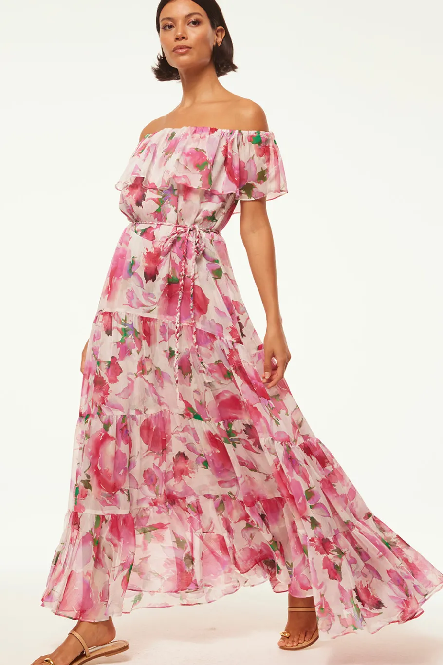 MISA Los Angeles Wedding Guest|Maxi>ESTELLA DRESS Gardenfuchsia