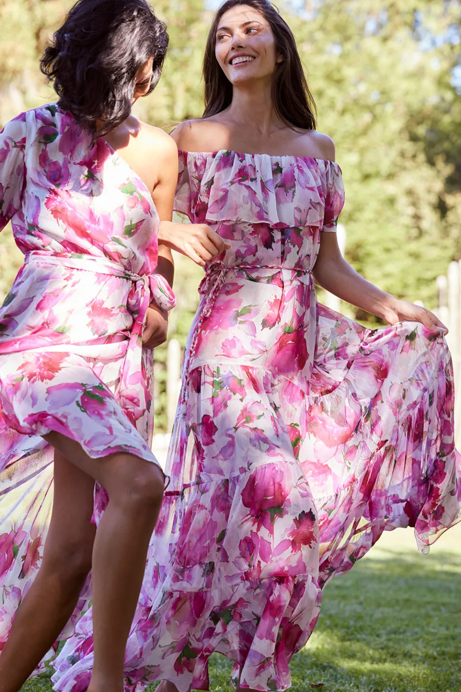MISA Los Angeles Wedding Guest|Maxi>ESTELLA DRESS Gardenfuchsia