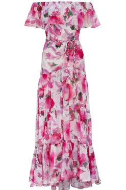 MISA Los Angeles Wedding Guest|Maxi>ESTELLA DRESS Gardenfuchsia