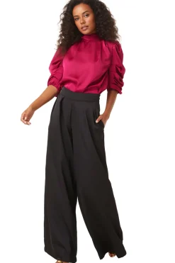 MISA Los Angeles Pants>FILIPPA PANT Blacksatin