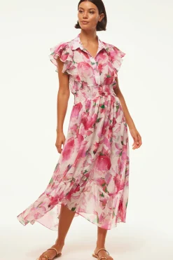 MISA Los Angeles Engagement Party|Midi>FLORENCIA DRESS Gardenfuchsia