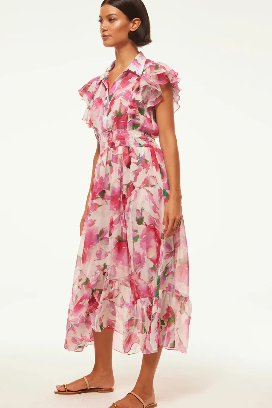 MISA Los Angeles Engagement Party|Midi>FLORENCIA DRESS Gardenfuchsia