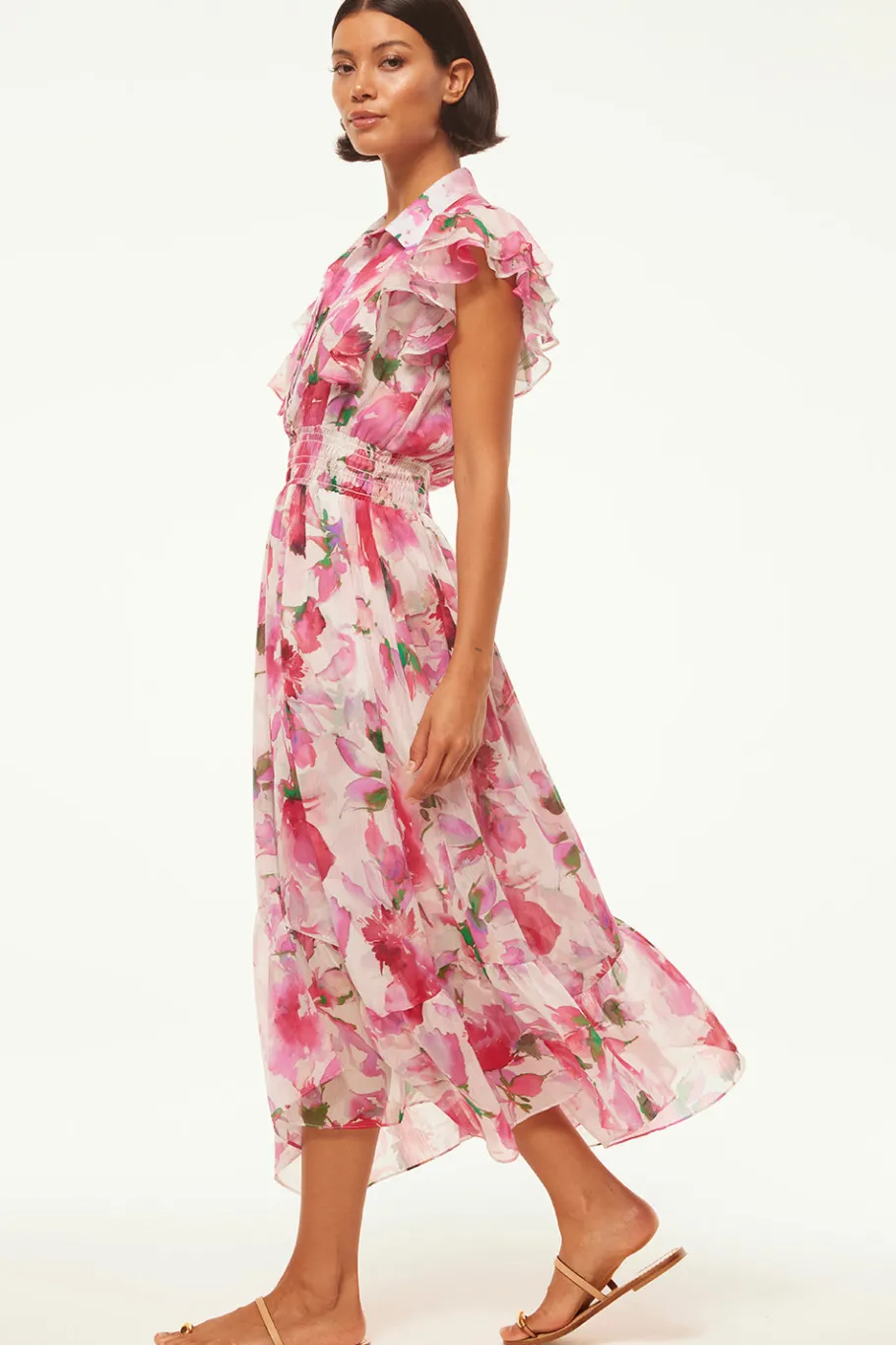 MISA Los Angeles Engagement Party|Midi>FLORENCIA DRESS Gardenfuchsia
