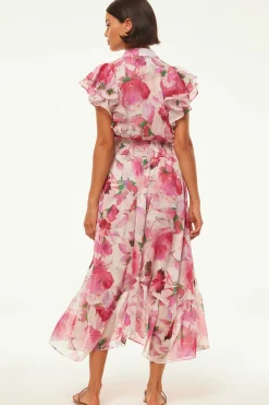 MISA Los Angeles Engagement Party|Midi>FLORENCIA DRESS Gardenfuchsia