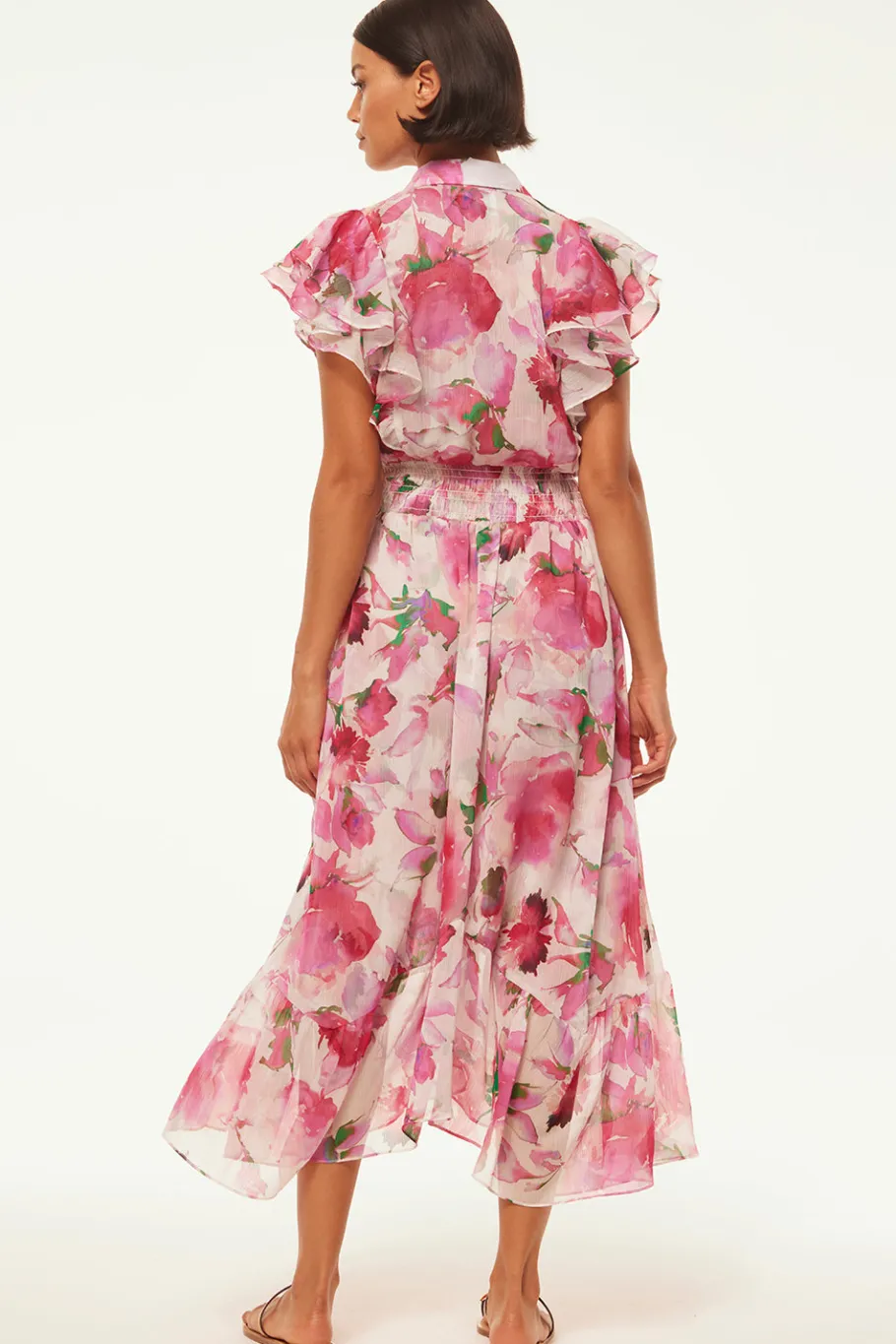 MISA Los Angeles Engagement Party|Midi>FLORENCIA DRESS Gardenfuchsia