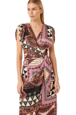 MISA Los Angeles Honeymoon|Midi>FRANCESCA DRESS Leonardopatchwork