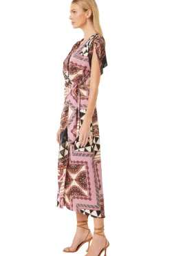 MISA Los Angeles Honeymoon|Midi>FRANCESCA DRESS Leonardopatchwork