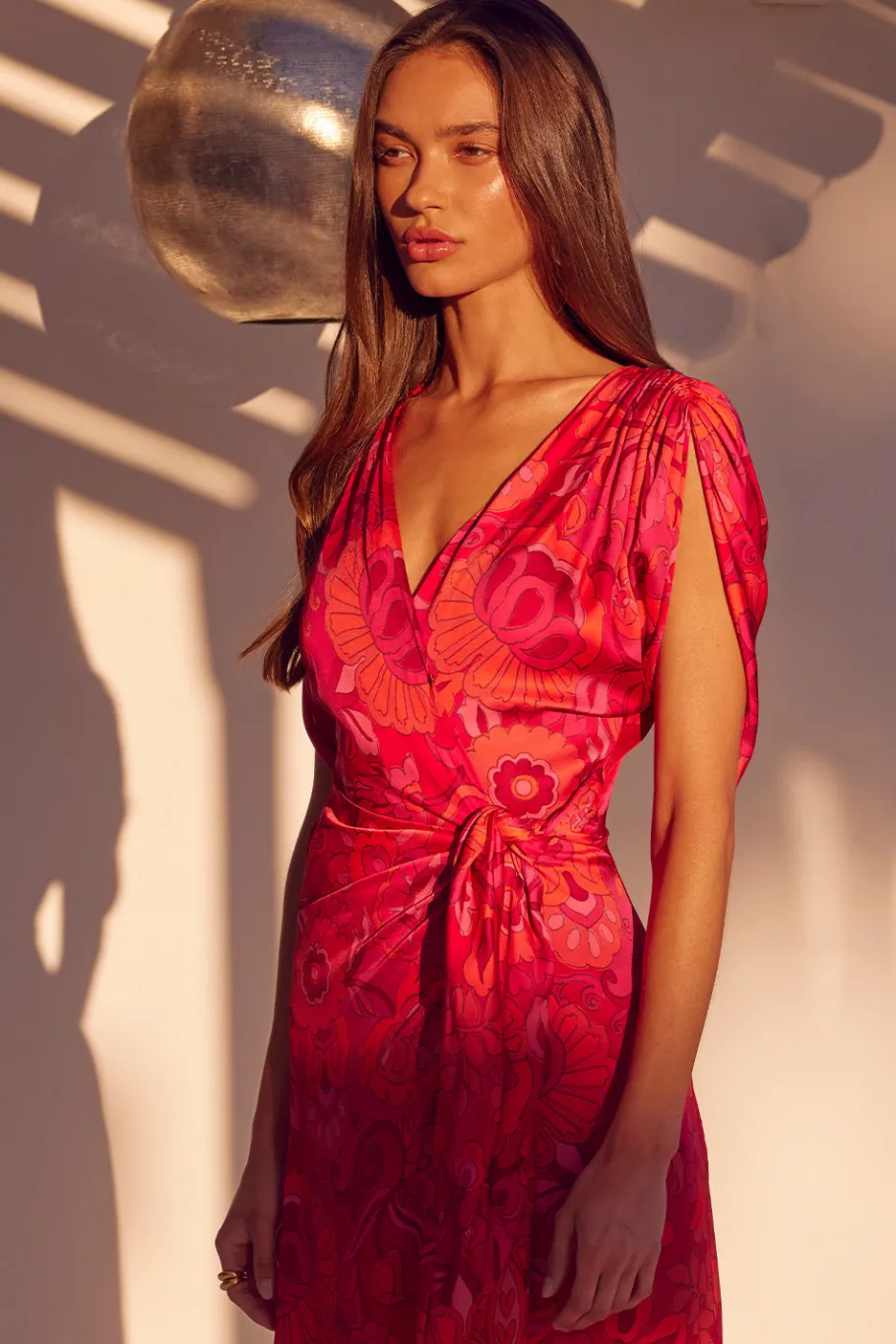 MISA Los Angeles Wedding Guest|Midi>FRANCESCA DRESS Floracorsicafuchsia