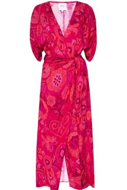 MISA Los Angeles Wedding Guest|Midi>FRANCESCA DRESS Floracorsicafuchsia