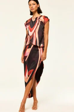 MISA Los Angeles Matching Sets|Skirts & Shorts>FRANCO SKIRT Canyonstripesatin