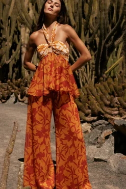 MISA Los Angeles Honeymoon|Pants>FREDA PANT Atlasfloralpersimmon