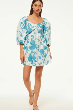 MISA Los Angeles Honeymoon|Mini>GIADA DRESS Turquoiseflorapoplin