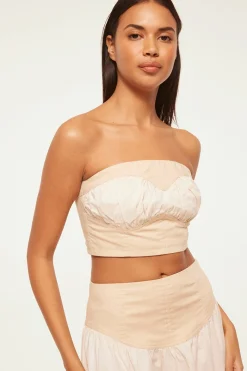 MISA Los Angeles Matching Sets|Tops>GOLNAZ TOP Ivorylinenmix