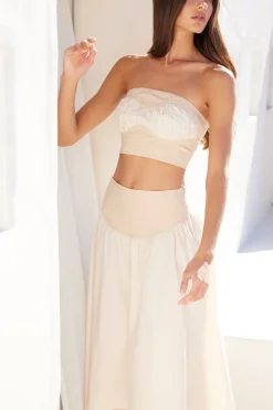 MISA Los Angeles Matching Sets|Tops>GOLNAZ TOP Ivorylinenmix