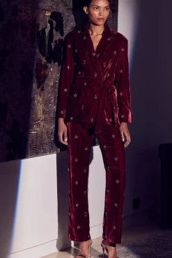 MISA Los Angeles Matching Sets|Pants>HARLOW PANT Garnetvelvet
