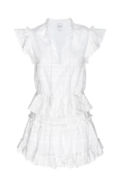 MISA Los Angeles Honeymoon|Classic White>ILIANA DRESS Whiteeyelet