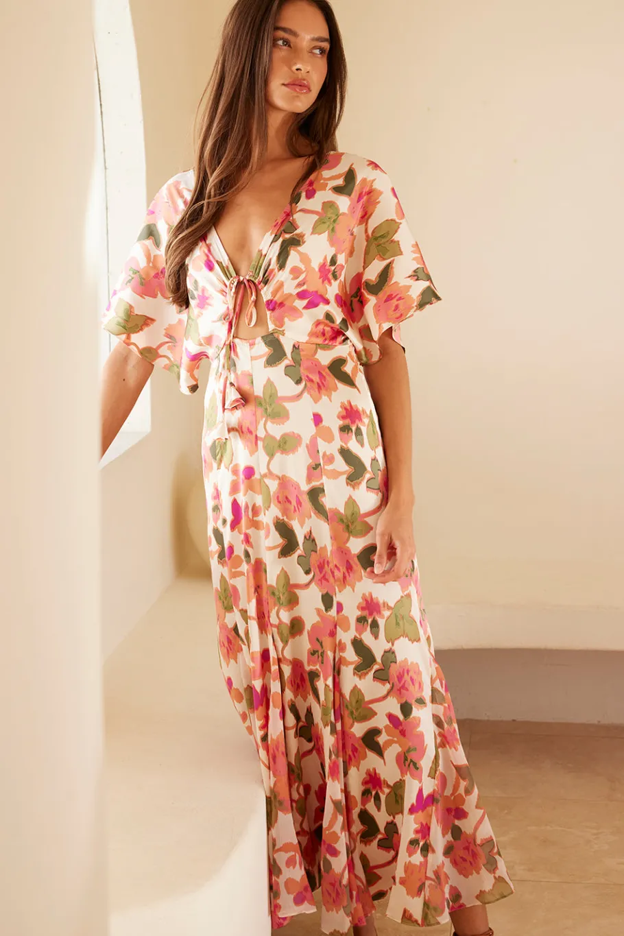 MISA Los Angeles Maxi|Dresses>IRENA DRESS Sonoranfloramix