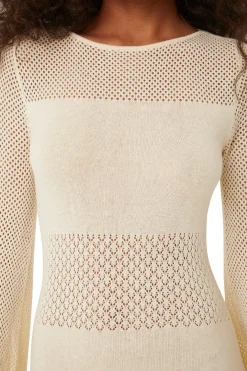 MISA Los Angeles Knit|Long-sleeve>IRENE DRESS Ivory