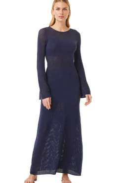 MISA Los Angeles Knit|Long-sleeve>IRENE DRESS Midnightblue