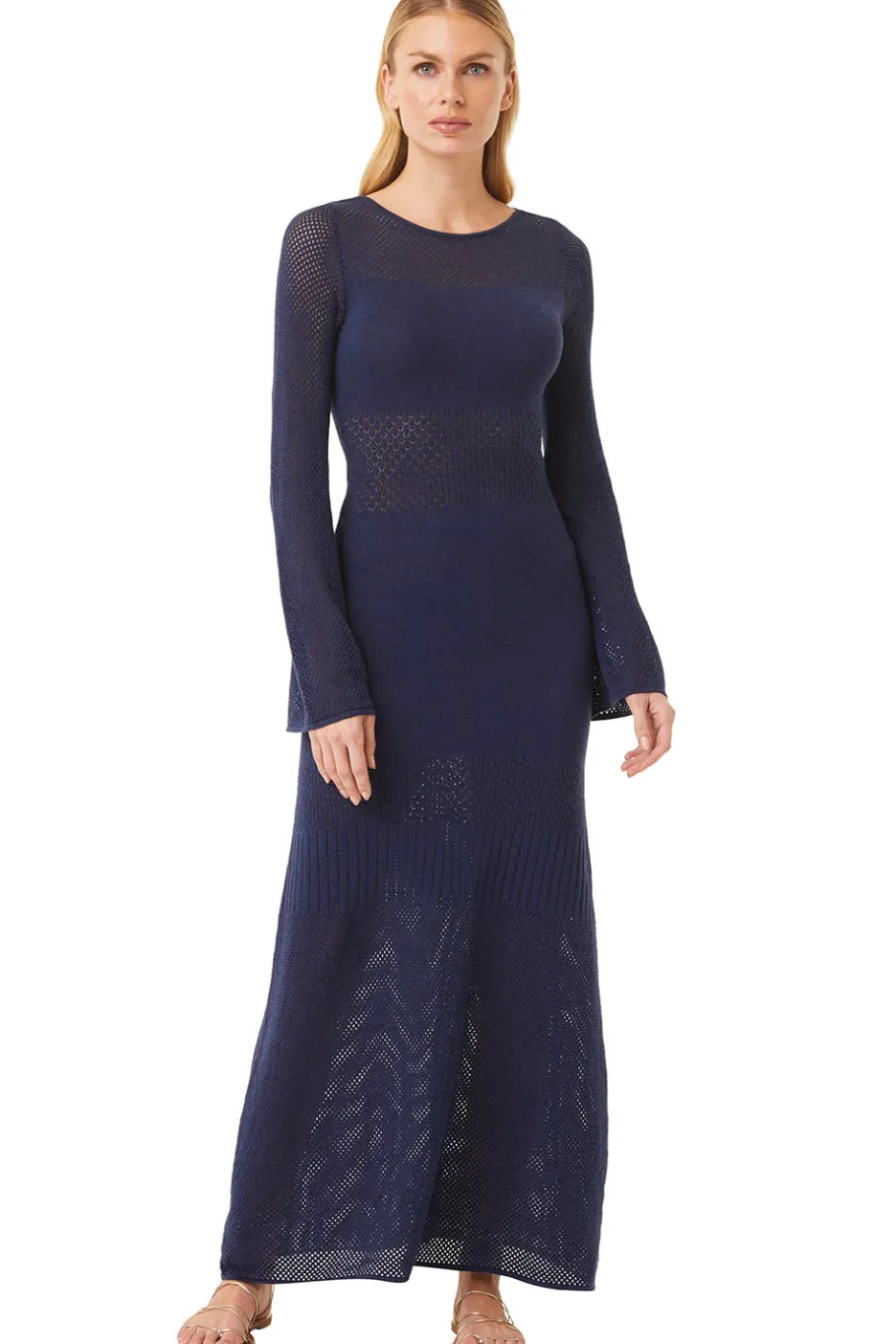 MISA Los Angeles Knit|Long-sleeve>IRENE DRESS Midnightblue