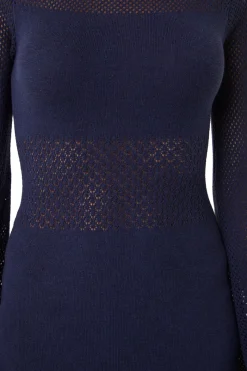 MISA Los Angeles Knit|Long-sleeve>IRENE DRESS Midnightblue