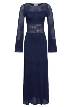 MISA Los Angeles Knit|Long-sleeve>IRENE DRESS Midnightblue