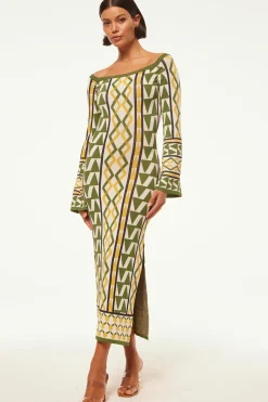 MISA Los Angeles Knit|Long-sleeve>JAQUETTA DRESS Limoncellogeojacquard