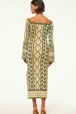 MISA Los Angeles Knit|Long-sleeve>JAQUETTA DRESS Limoncellogeojacquard