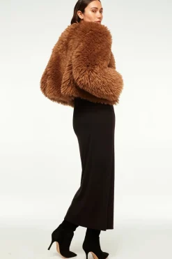 MISA Los Angeles Jackets|Tops>JORDYN FAUX FUR JACKET Lattefauxfur