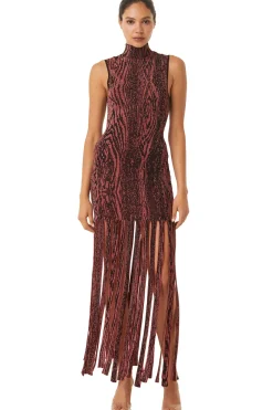 MISA Los Angeles Wedding Guest|Knit>JOSEPHINE DRESS Pomegranate
