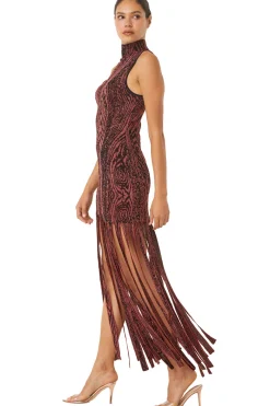 MISA Los Angeles Wedding Guest|Knit>JOSEPHINE DRESS Pomegranate